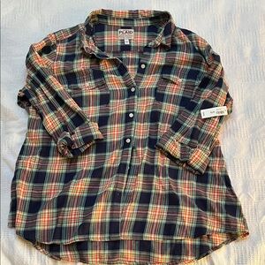 NWT Old Navy Women's Plaid Button Down Shirt - Multicolor